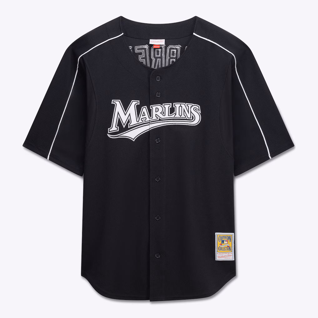 Men's Miami Marlins Miguel Cabrera Mitchell & Ness Black Big & Tall Cooperstown Mesh Batting Practice Jersey - ujerseystore