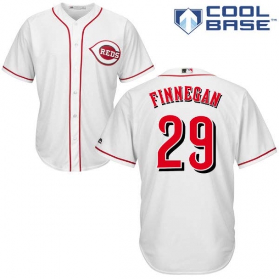 Men's Majestic Cincinnati Reds #29 Brandon Finnegan Replica White Home Cool Base MLB Jersey - Ujersey