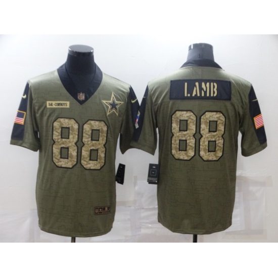 Men's Dallas Cowboys #88 CeeDee Lamb Camo 2021 Salute To Service Limited Player Jersey - Ujersey