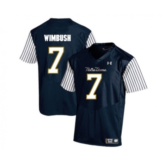 Notre Dame Fighting Irish 7 Brandon Wimbush Navy College Football Jersey - Ujersey