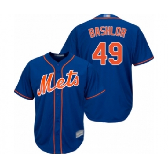 Youth New York Mets #49 Tyler Bashlor Authentic Royal Blue Alternate Home Cool Base Baseball Player Jersey