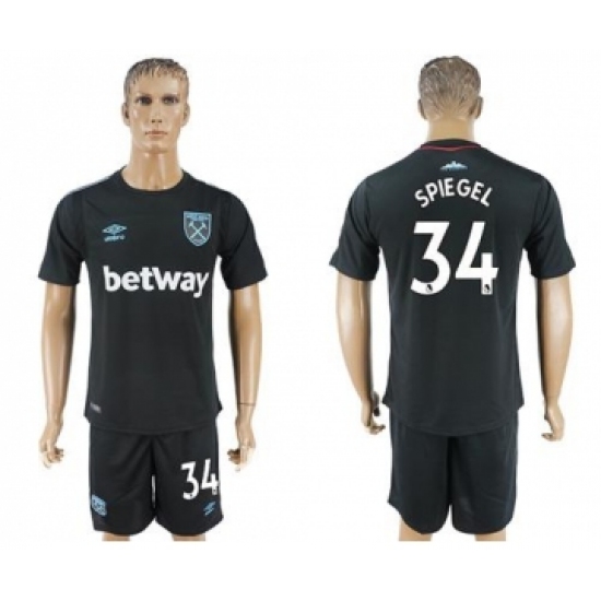 West Ham United #34 Spiegel Away Soccer Club Jersey