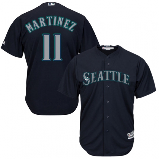 Youth Majestic Seattle Mariners #11 Edgar Martinez Replica Navy Blue Alternate 2 Cool Base MLB Jersey - Ujersey