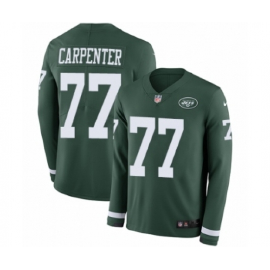 Youth Nike New York Jets #77 James Carpenter Limited Green Therma Long Sleeve NFL Jersey - Ujersey
