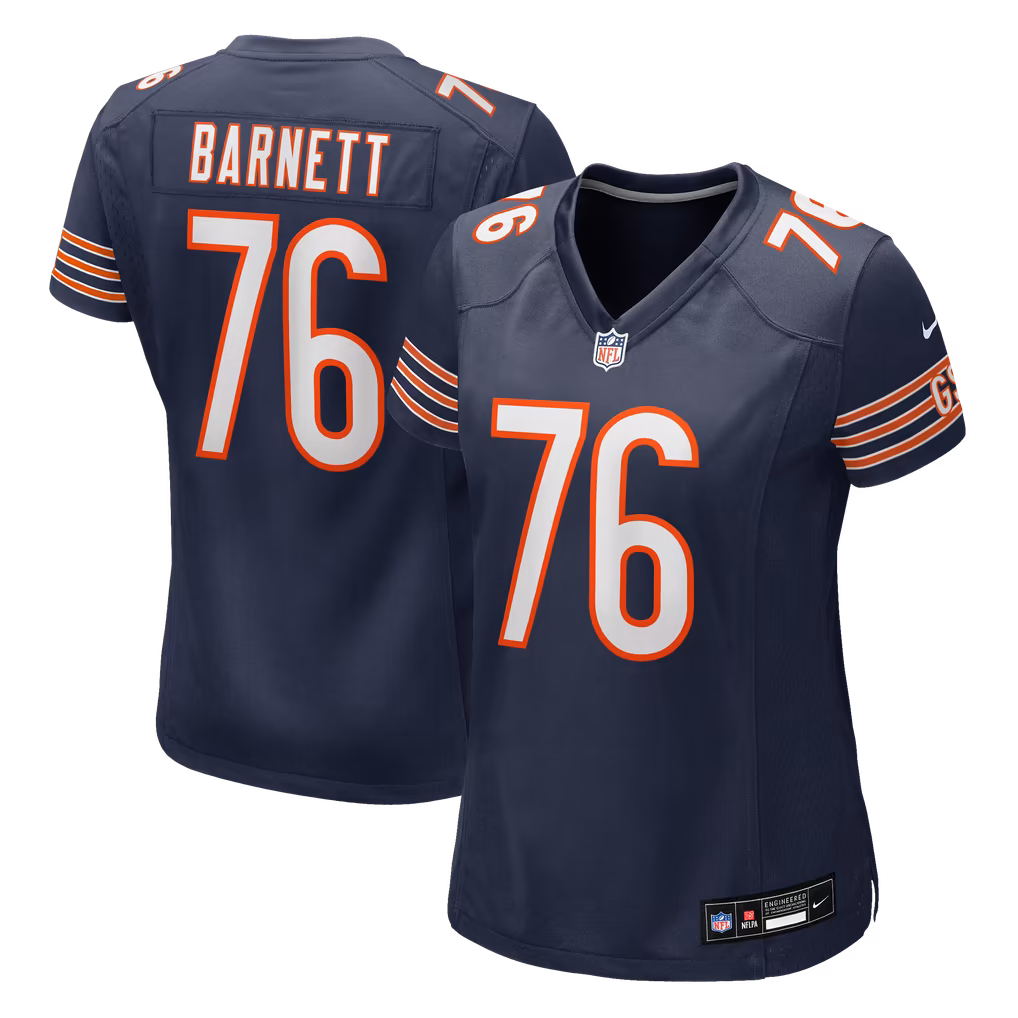 Women's Chicago Bears Caden Barnett Nike Navy Team Game Jersey - Ujersey