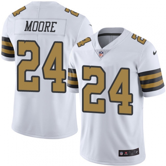 Youth Nike New Orleans Saints #24 Sterling Moore Limited White Rush Vapor Untouchable NFL Jersey - Ujersey