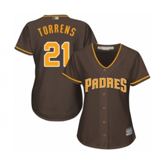 Women's San Diego Padres #21 Luis Torrens Authentic Brown Alternate Cool Base Baseball Player Jersey - Ujersey
