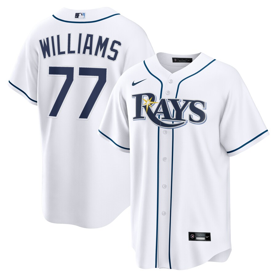 Men's Tampa Bay Rays Carson Williams Nike White Home Replica Player Jersey - Ujersey NHL