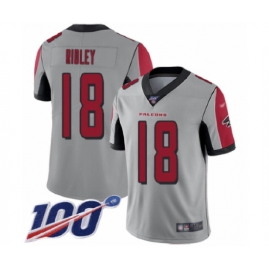 Youth Atlanta Falcons #18 Calvin Ridley Limited Silver Inverted Legend 100th Season Football Jersey - Ujersey