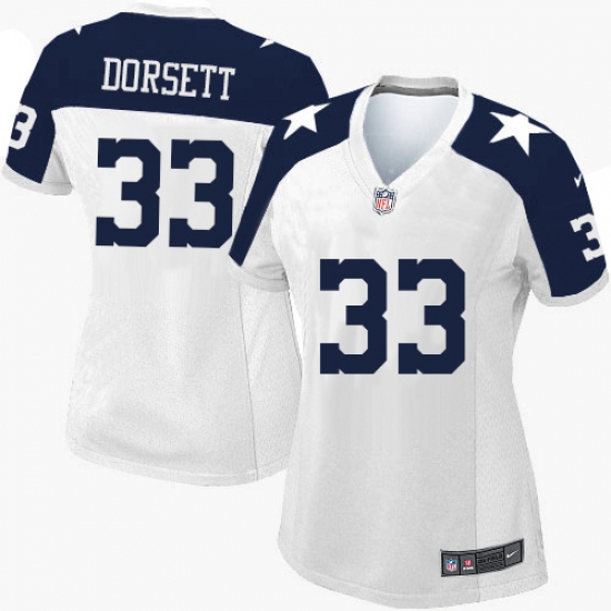 Women's Nike Dallas Cowboys #33 Tony Dorsett Game White Throwback Alternate NFL Jersey - Ujersey