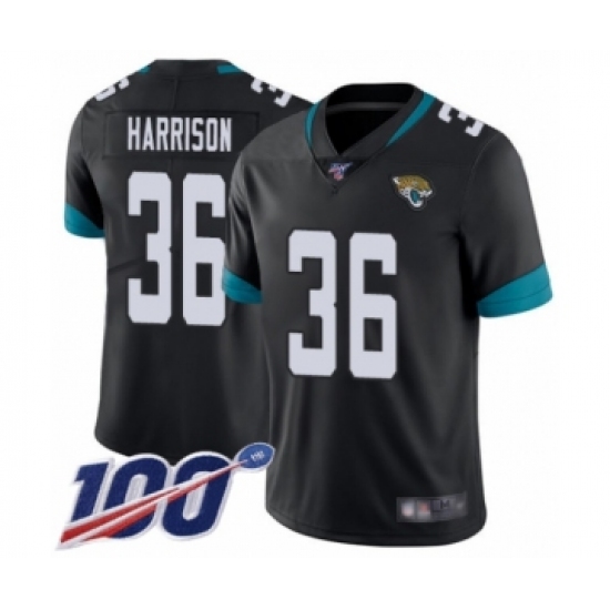Men's Jacksonville Jaguars #36 Ronnie Harrison Black Team Color Vapor Untouchable Limited Player 100th Season Football Jersey - Ujersey