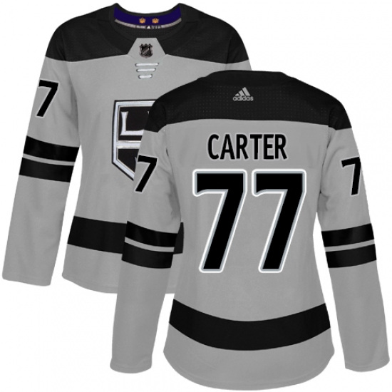 Women's Adidas Los Angeles Kings #77 Jeff Carter Authentic Gray Alternate NHL Jersey - Ujersey