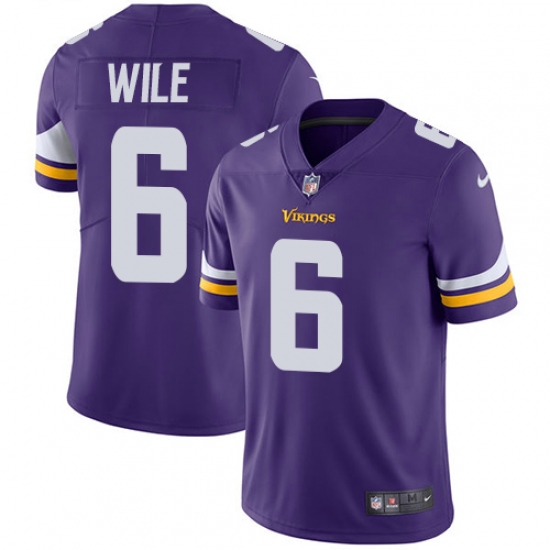 Men's Nike Minnesota Vikings #6 Matt Wile Purple Team Color Vapor Untouchable Limited Player NFL Jersey - Ujersey