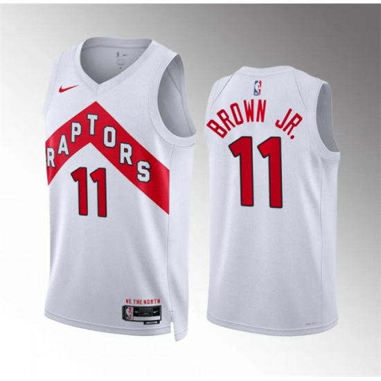 Men's Toronto Raptors #11 Bruce Brown Jr White Association Edition Stitched Basketball Jersey - Ujersey