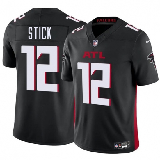 Men's Atlanta Falcons #12 Easton Stick Black 2025 F.U.S.E. Vapor Untouchable Limited Football Stitched Jersey - Ujersey