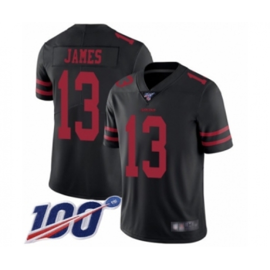 Men's San Francisco 49ers #13 Richie James Black Vapor Untouchable Limited Player 100th Season Football Jersey - Ujersey