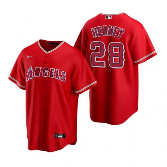 Men's Nike Los Angeles Angels #28 Andrew Heaney Red Alternate Stitched Baseball Jersey - Ujersey