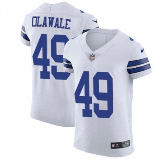 Men's Nike Dallas Cowboys #49 Jamize Olawale White Vapor Untouchable Elite Player NFL Jersey - Ujersey