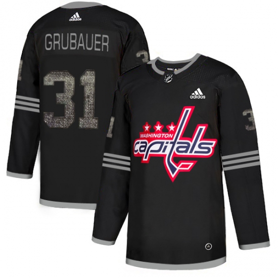Men's Adidas Washington Capitals #31 Philipp Grubauer Black Authentic Classic Stitched NHL Jersey - Ujersey