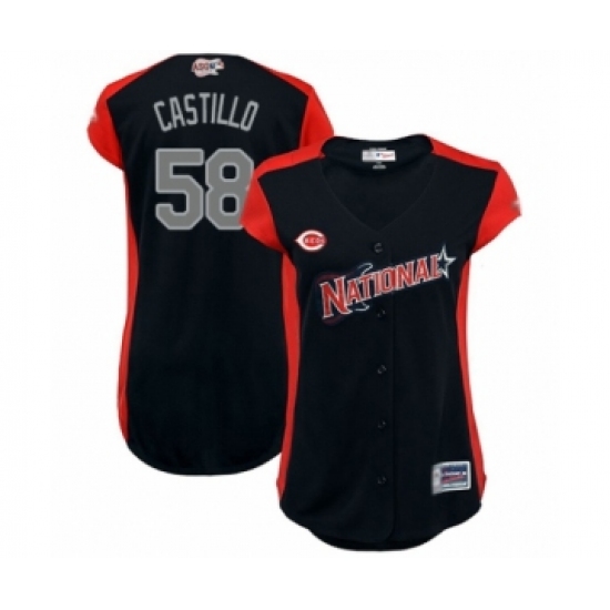 Women's Cincinnati Reds #58 Luis Castillo Authentic Navy Blue National League 2019 Baseball All-Star Jersey - Ujersey