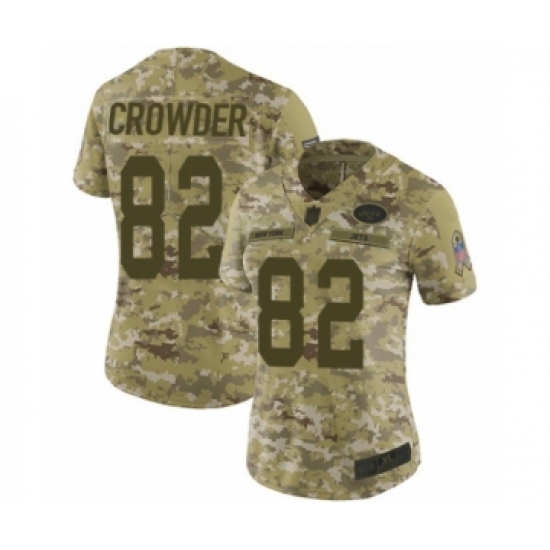 Women's New York Jets #82 Jamison Crowder Limited Camo 2018 Salute to Service Football Jersey