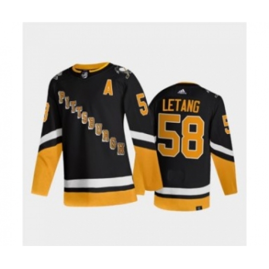 Men's Pittsburgh Penguins #58 Kris Letang Black 2021-2022 Stitched Jersey - Ujersey