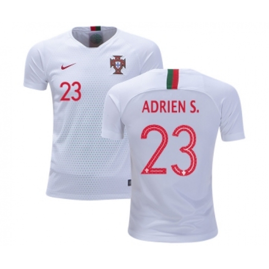Portugal #23 Adrien S. Away Kid Soccer Country Jersey