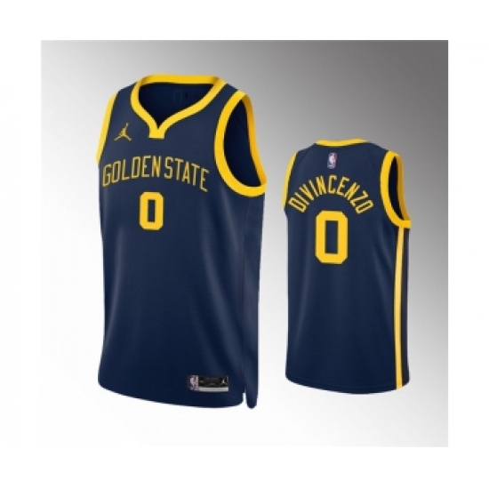 Men's Golden State Warriors #0 Donte DiVincenzo Navy Statement EditionStitched Jersey - Ujersey
