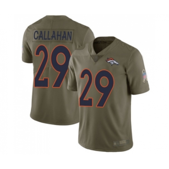 Youth Denver Broncos #29 Bryce Callahan Limited Olive 2017 Salute to Service Football Jersey - Ujersey