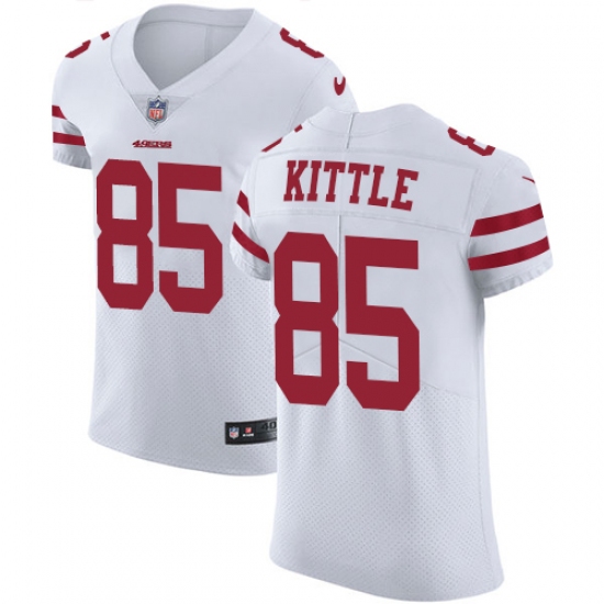 Men's Nike San Francisco 49ers #85 George Kittle White Vapor Untouchable Elite Player NFL Jersey - Ujersey