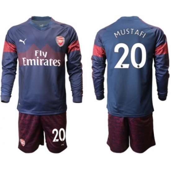 Arsenal #20 Mustafi Away Long Sleeves Soccer Club Jersey