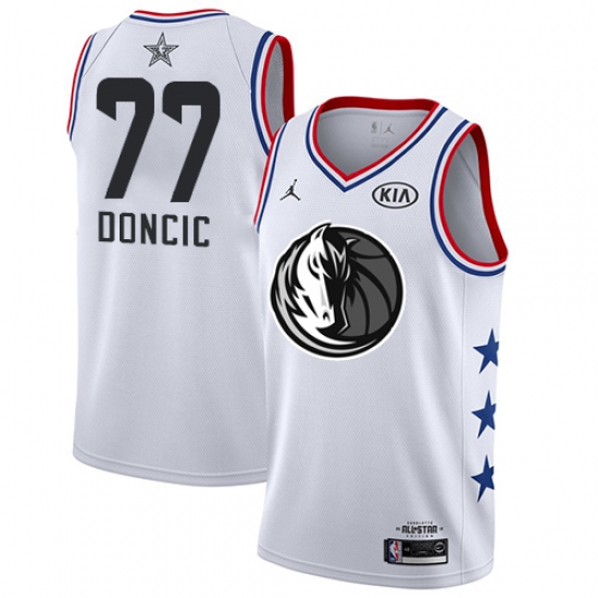 Youth Nike Dallas Mavericks #77 Luka Doncic White Basketball Jordan Swingman 2019 All-Star Game Jersey - Ujersey