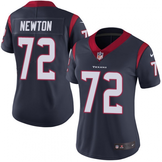 Women's Nike Houston Texans #72 Derek Newton Limited Navy Blue Team Color Vapor Untouchable NFL Jersey - Ujersey