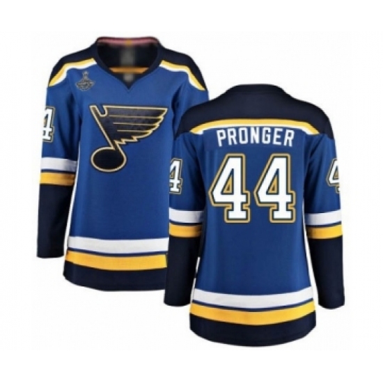 Women's St. Louis Blues #44 Chris Pronger Fanatics Branded Royal Blue Home Breakaway 2019 Stanley Cup Champions Hockey Jersey - Ujersey