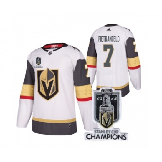 Men's Vegas Golden Knights #7 Alex Pietrangelo White 2023 Stanley Cup Champions Stitched Jersey - Ujersey