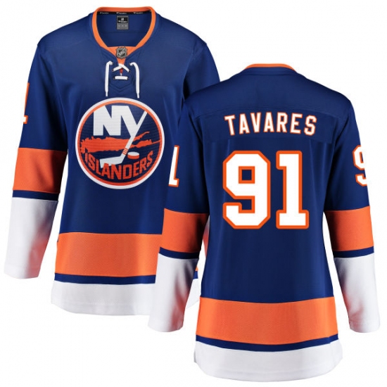 Women's New York Islanders #91 John Tavares Fanatics Branded Royal Blue Home Breakaway NHL Jersey - Ujersey