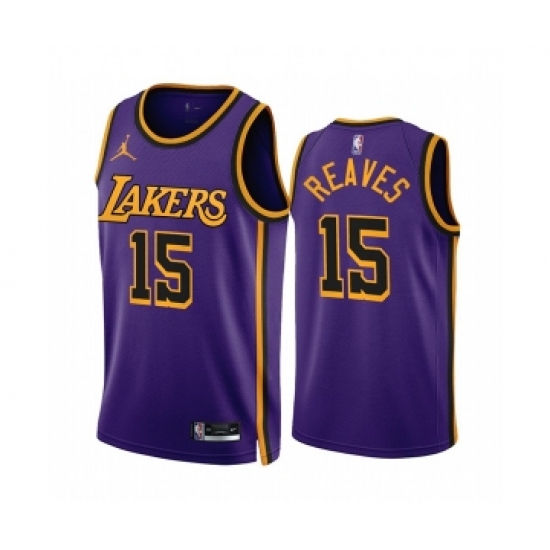 Men's Los Angeles Lakers #15 Austin Reaves 2022-23 Purple Statement Edition Stitched Basketball Jersey - Ujersey