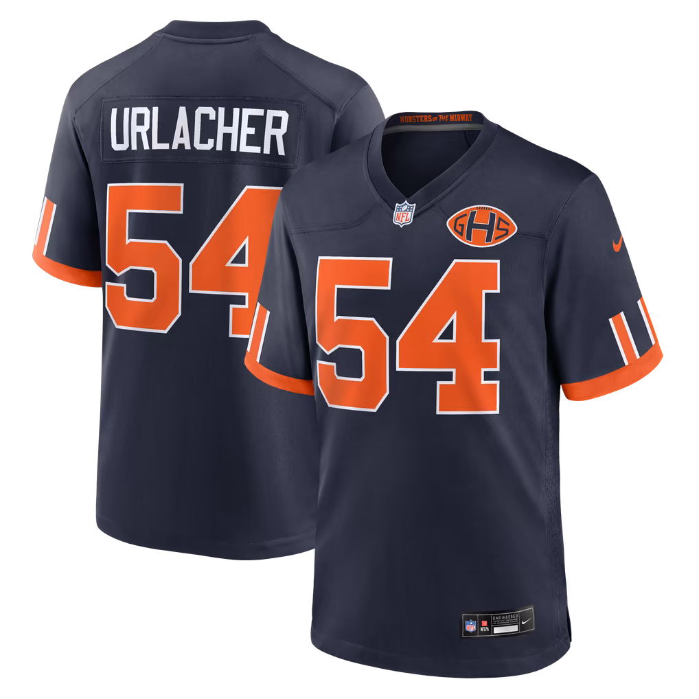 Men's Chicago Bears Brian Urlacher Nike Navy 2026 Rivalries Collection Game Jersey - Ujersey
