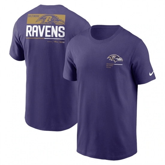 Men's Baltimore Ravens Purple Team Incline T Shirt - Ujersey