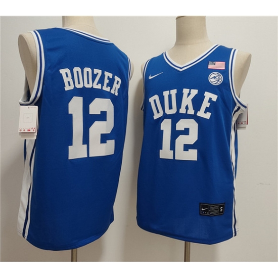 Men's Duke Blue Devils #12 Cameron Boozer Blue Stitched Basketball Jersey - Ujersey