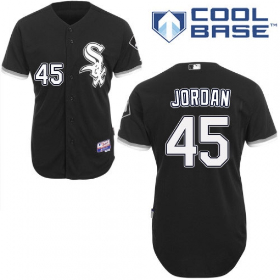 Men's Majestic Chicago White Sox #45 Michael Jordan Replica Black Alternate Home Cool Base MLB Jersey - Ujersey