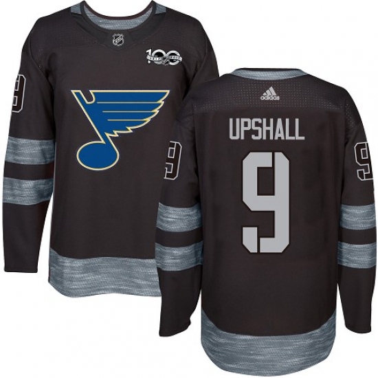 Men's Adidas St. Louis Blues #9 Scottie Upshall Authentic Black 1917-2017 100th Anniversary NHL Jersey - Ujersey