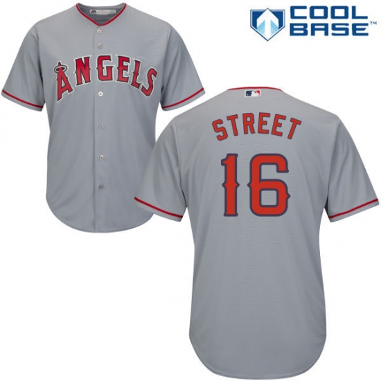 Youth Majestic Los Angeles Angels of Anaheim #16 Huston Street Replica Grey Road Cool Base MLB Jersey - Ujersey