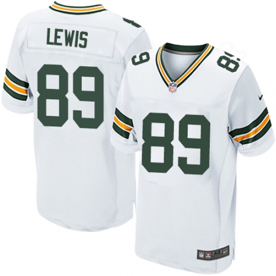 Men's Nike Green Bay Packers #89 Marcedes Lewis Elite White NFL Jersey - Ujersey