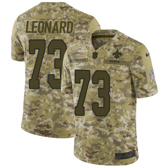 Youth Nike New Orleans Saints #73 Rick Leonard Limited Camo 2018 Salute to Service NFL Jersey - Ujersey