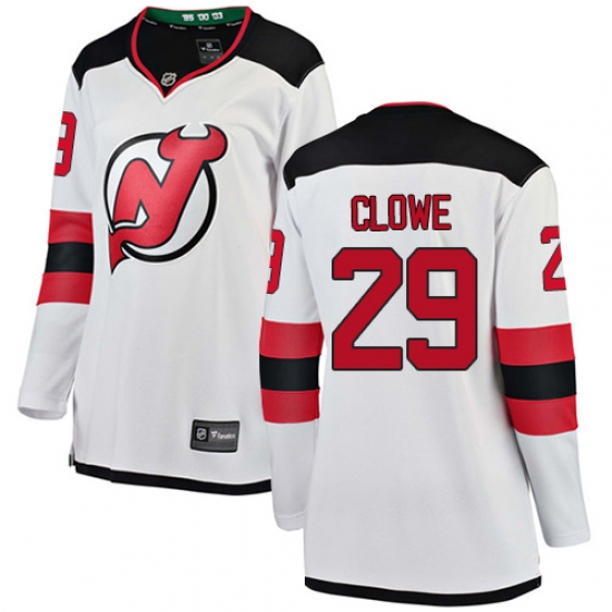 Women's New Jersey Devils #29 Ryane Clowe Fanatics Branded White Away Breakaway NHL Jersey - Ujersey