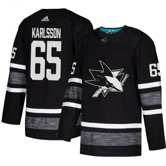 Men's Adidas San Jose Sharks #65 Erik Karlsson Black 2019 All-Star Game Parley Authentic Stitched NHL Jersey - Ujersey
