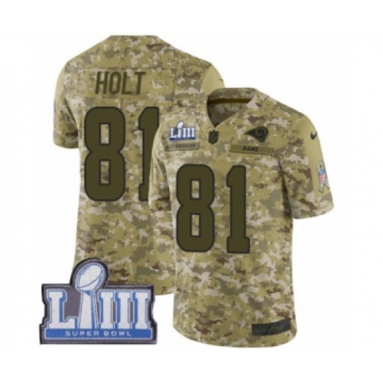 Men's Nike Los Angeles Rams #81 Torry Holt Limited Camo 2018 Salute to Service Super Bowl LIII Bound NFL Jersey - Ujersey