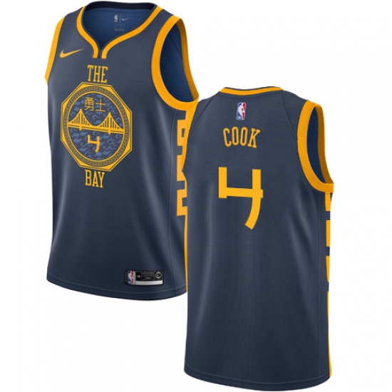 Women's Nike Golden State Warriors #4 Quinn Cook Swingman Navy Blue NBA Jersey - City Edition - Ujersey
