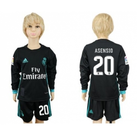 Real Madrid #20 Asensio Away Long Sleeves Kid Soccer Club Jersey